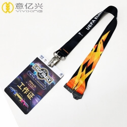 Cheap multi color id badge lanyard with custom logo