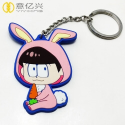  Eco-friendly 3d cute animal logo custom rubber keychain