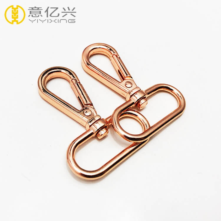 2019 new product double rose gold metal snap hooks for clothes