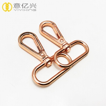 snap hooks, metal snap hooks, rose gold snap hooks