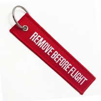 Personalize own brand logo name red remove before flight tag 