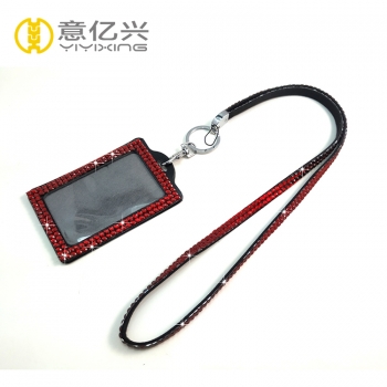 Hot sale red bling resin sparkly lanyards with id holder