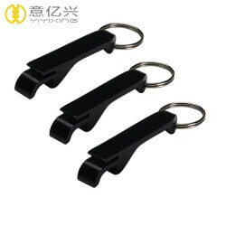 Wholesale blank black aluminum metal bottle opener keyring