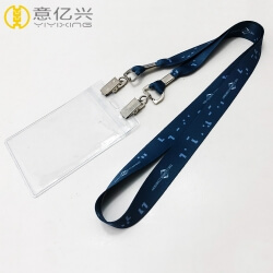 Custom sublimation pvc id lanyard with double metal alligator hook