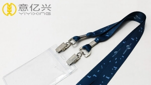 Custom sublimation pvc id lanyard with double metal alligator hook