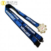 Custom high quality silkscreen printed polyester badge lanyards