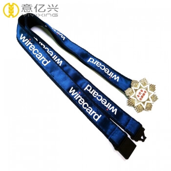 Custom high quality silkscreen printed polyester badge lanyards