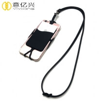 Cheap custom cool black silicone cell phone lanyard case