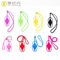 High quality silkscreen logo soft silicone lanyard for phone badge holder