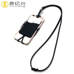 Cheap custom cool black silicone cell phone lanyard case