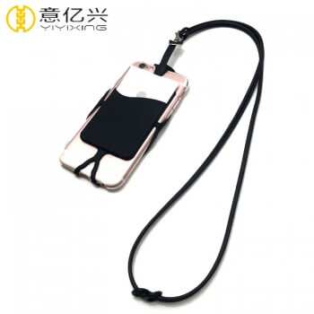 Cheap custom cool black silicone cell phone lanyard case