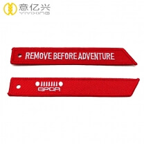 Double side print embroidery logo personalized remove before flight tags