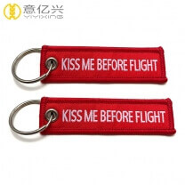 Factory Personalized Brand Name Kiss Me Before Flight Keychains