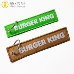  Custom wholesale crew souvenir woven keychains with names on them