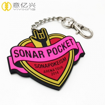 Advertising cheap red pink rubber custom silicone key holder keychain