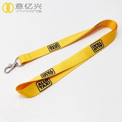 Cheap yellow colored polyester sublimation custom lanyards for sale