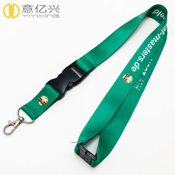 Customized logo promotional green lanyard with factory price