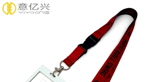Polyester Red Printed Sublimation Designer Id Lanyard