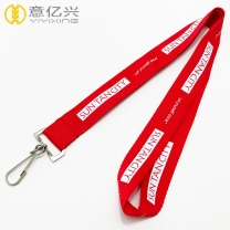 Custom printing order lanyards with red tape silk screen logo