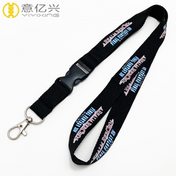 Promotional Custom Thick Ribbon Lanyard Keychain With Metal Snap Hook