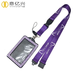 Cheap single silkscreen logo id badge holders and lanyards with logo