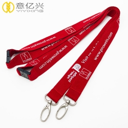 Factory supply wholesale silkscreen logo red lanyard for promotion