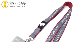 Double layer webbing custom logo id card holder lanyard neck strap