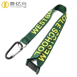 Printing neck strap green lanyard with plastic safety buckle