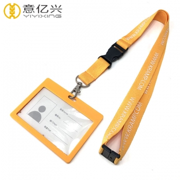 Customized wholesale with plastic sleeve id card holder lanyard