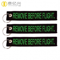 Custom embroidery polyester remove tag keychain before flight