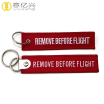 Wholesale Cheap Custom Embroidered Remove Before Flight Keyring