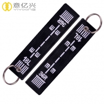 Double side textile embroidery cloth keychains with initials