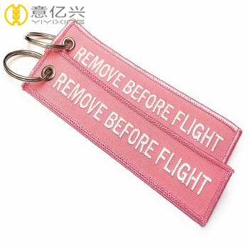 Wholesale fabric patch embroidery remove before flight keychain custom