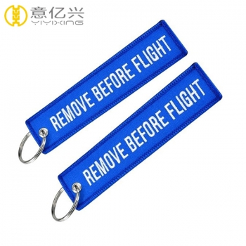 Custom logo flight tag embroidered before flight aviation keychains