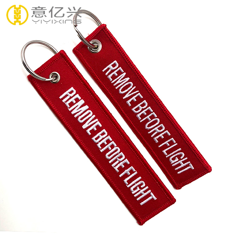 remove before flight embroidered keyring