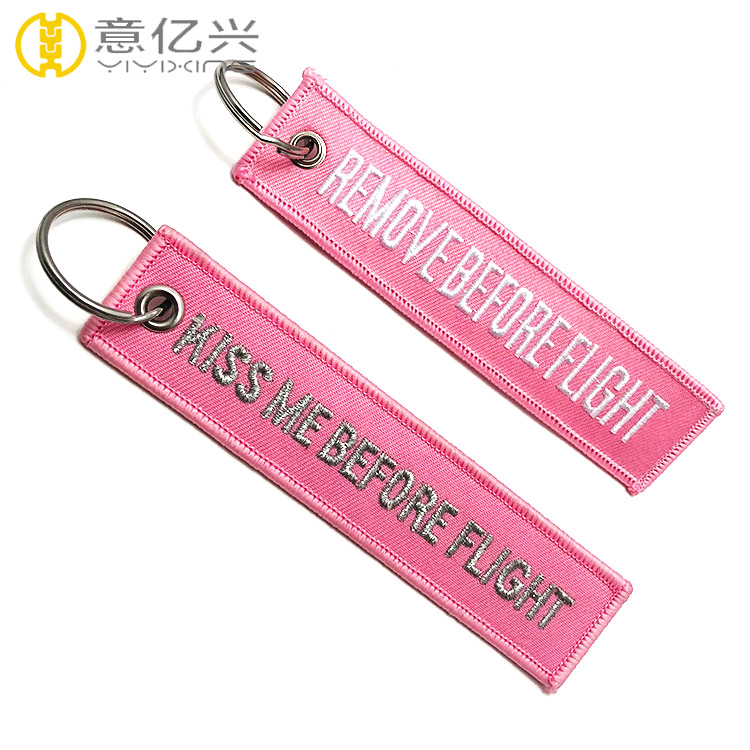 remove before flight embroidered keyring