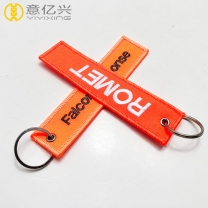 Factory promotion colorful embroidery cloth keychains with names
