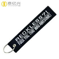 Custom fabric key holder take off before flight keychain for sale