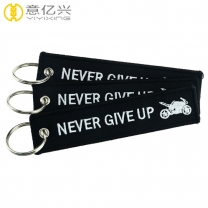 Wholesale embroidery design cool motorcycle keychain with ring