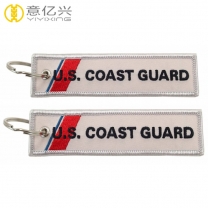 Fashion custom logo fabric embroidery lanyard keychain