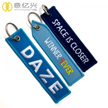 Wholesale fabric embroidery Canada keychain with custom logo