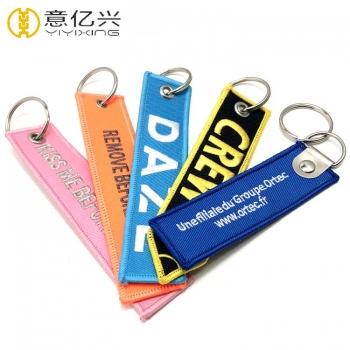 Promotional embroidery fabric design your own keyring online