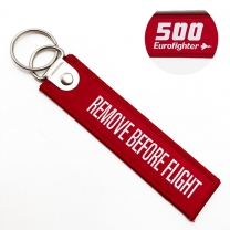 Polyester material fabric twill promotion remove before takeoff keychain