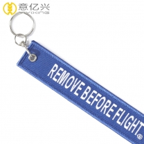 China factory wholesale embroidery keychain custom flight tags