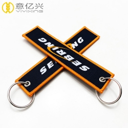 Flight promote personalized woven design fabric keychain for gifts