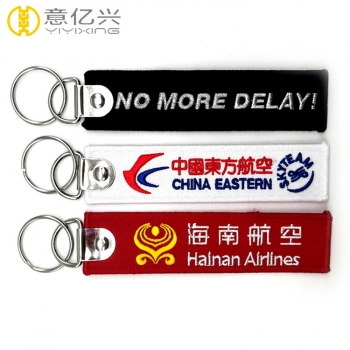 Fashionable rectangle shaped customized personalized cloth keychains