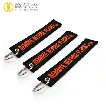 Wholesale embroidery tags remove before flight strap keychains