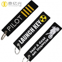 Woven airline pilot keyring with custom logo decoration