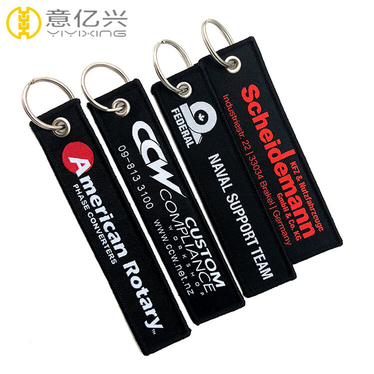 woven key tags woven keychain with your own logo custom embroidery keychain