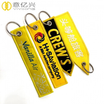 woven key tags